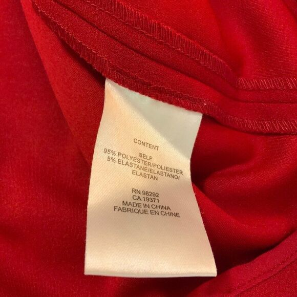 TIBI Red Crepe Off Shoulder Tie Sleeve Shift Mini Dress Size 4 - Picture 12 of 12